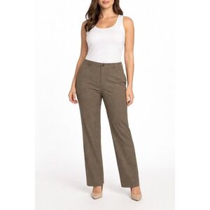 Briggs New York Womens Dress Pants Petite Stretch Brown with Pin Stripes Sz 12P